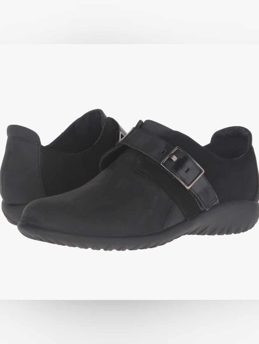 NAOT TANE Leather Everyday Comfort Shoe Buckle Accent Black Women's Size 9 EU 40